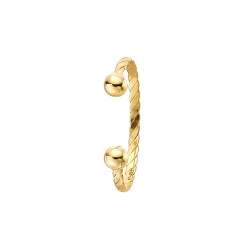 9 carat gold solid torque bangle