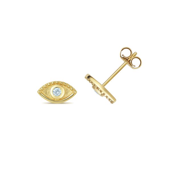 9 carat gold aquamarine eye earrings