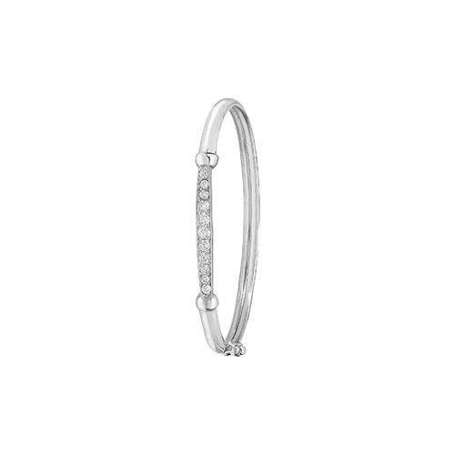 sterling silver cz line baby bangle