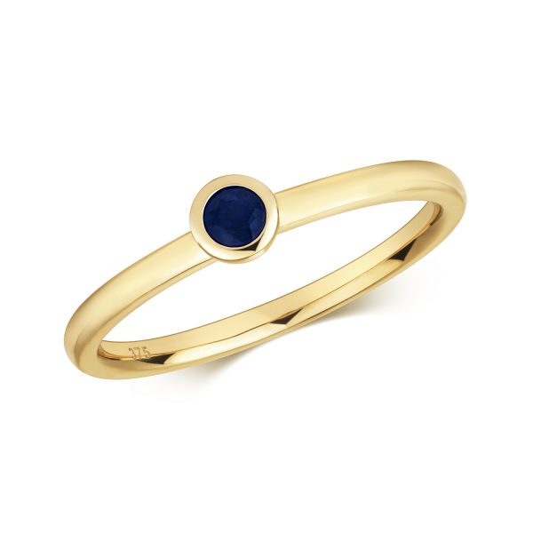 9 carat yellow gold sapphire ring