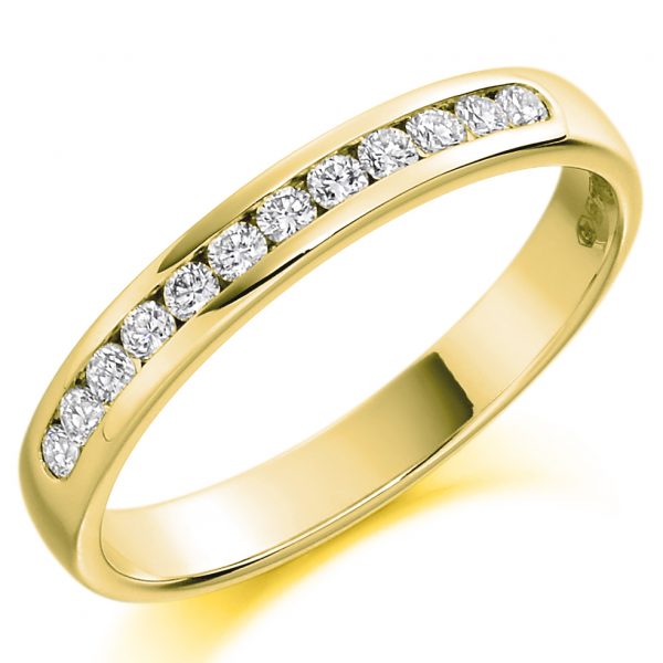 9 carat yellow gold diamond eternity ring