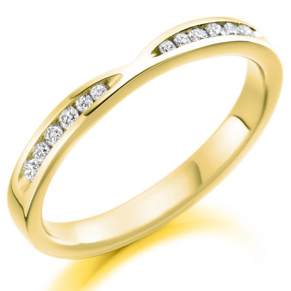 9 carat yellow gold diamond half eternity ring