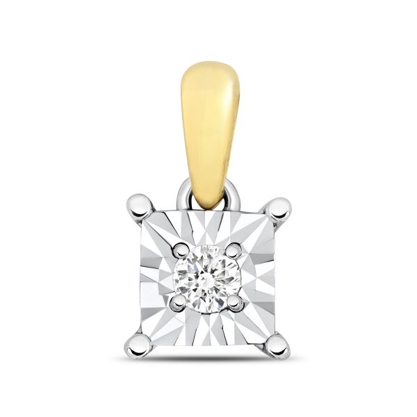 9 carat yellow gold diamond pendant
