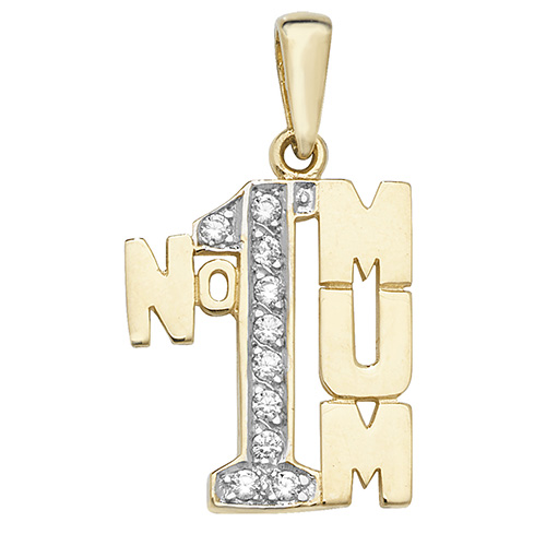 9 carat yellow gold mum pendant