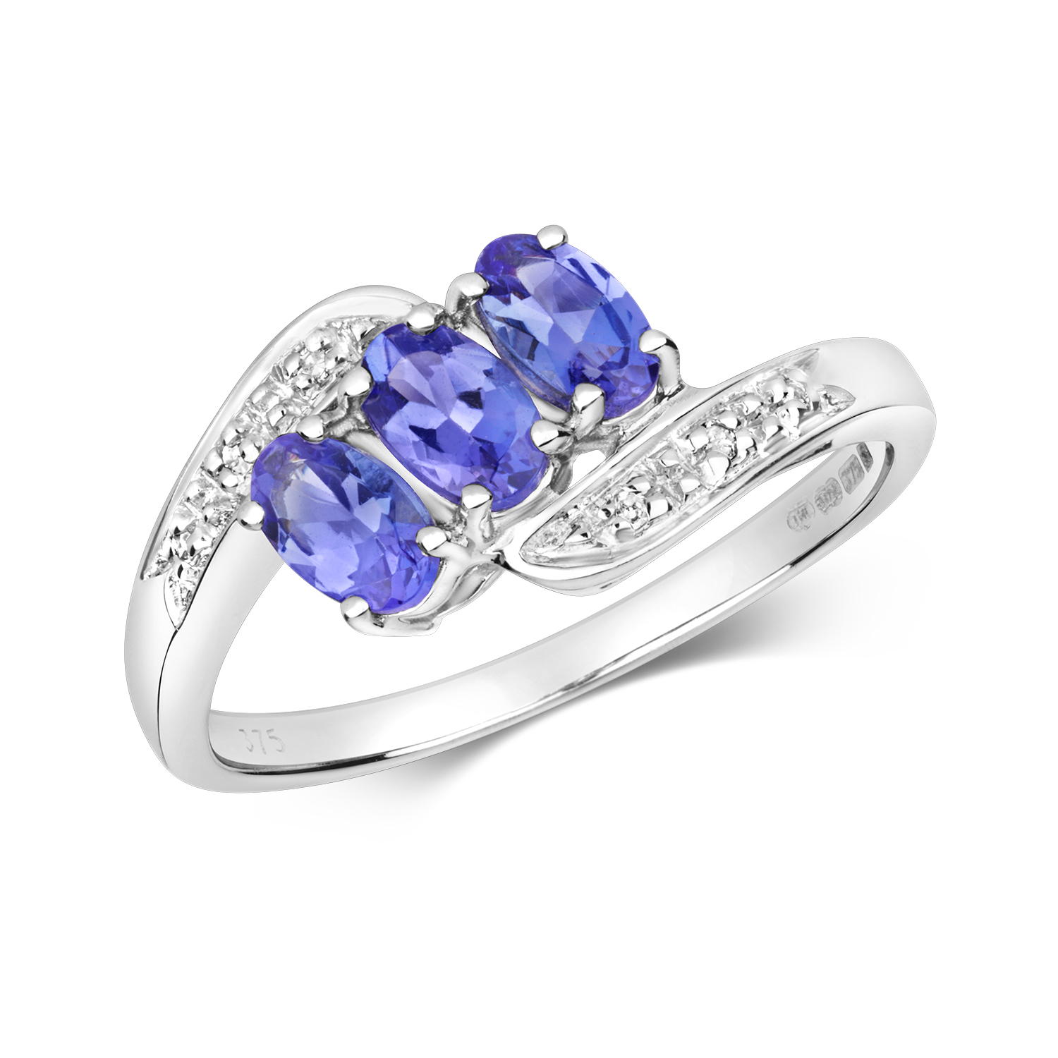 9ct White Gold Tanzanite Diamond Ring - Northumberland Goldsmiths