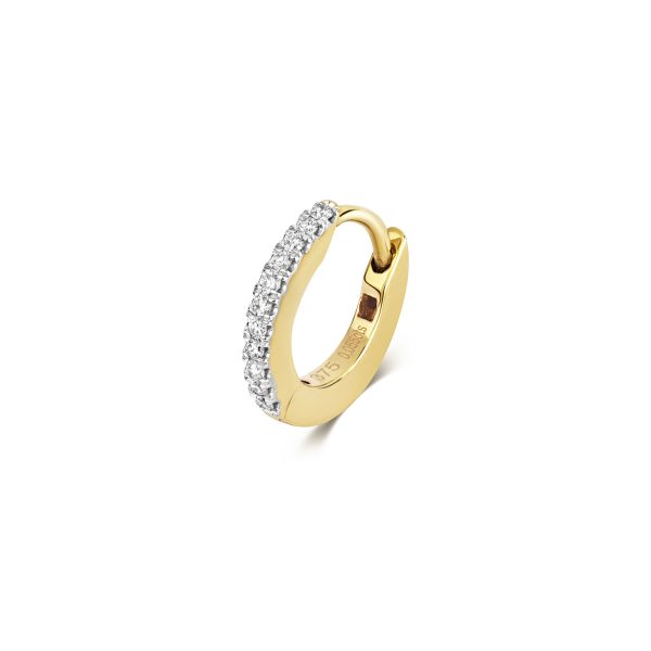 9 carat gold diamond hoop cartilage earring