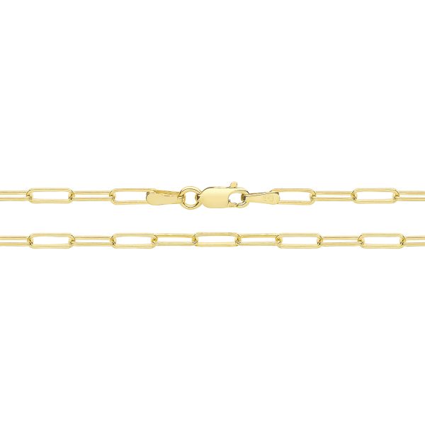 9 carat yellow gold paperclip chain