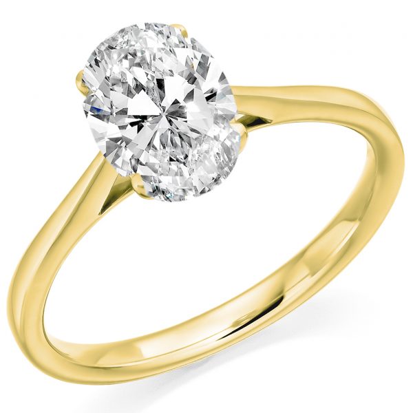 18 carat yellow gold lab grown diamond ring