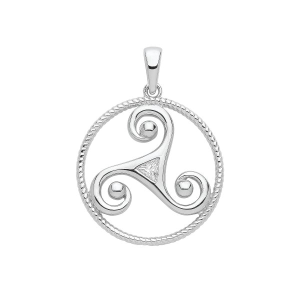 sterling silver triskelion pendant
