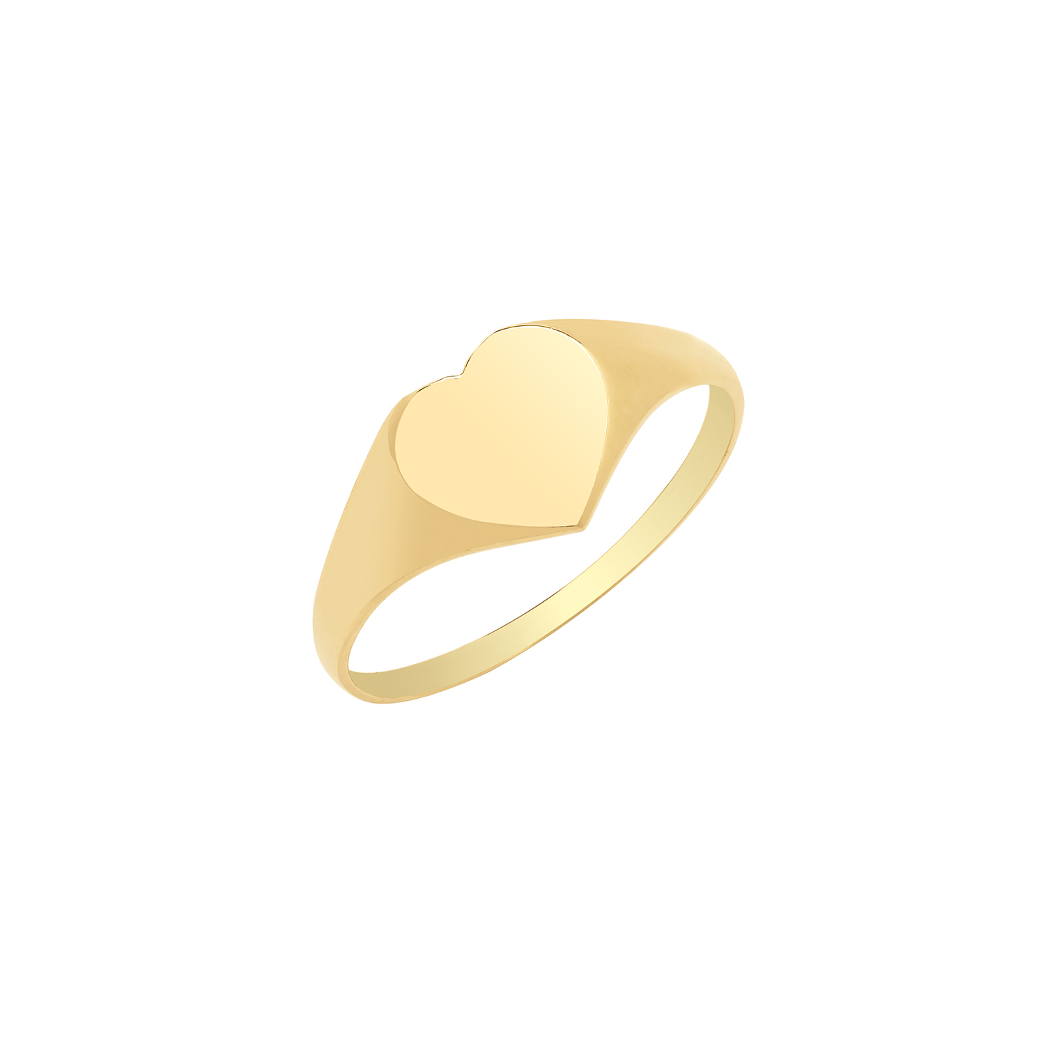 9ct Yellow Gold Heart Signet Ring - Northumberland Goldsmiths