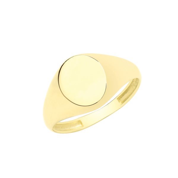 9 carat yellow gold plain oval signet ring
