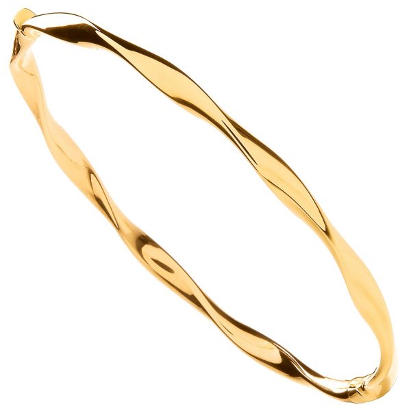 9 carat yellow gold bangle with a twist
