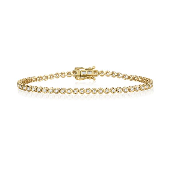 9 carat yellow gold diamond tennis bracelet line bracelet