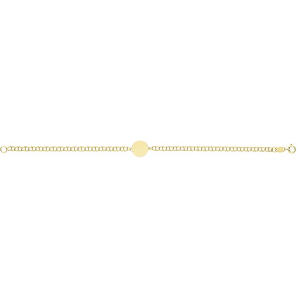 9 carat yellow gold id bracelet circle