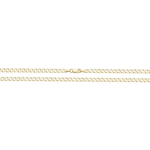 9 ct yellow gold flat bevelled curb chain bracelet