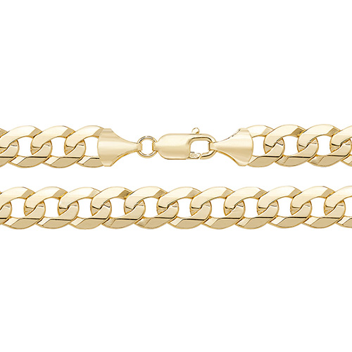 9 carat yellow gold flat bevelled curb chain