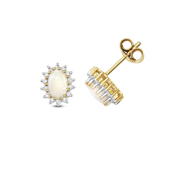 9 carat gold diamond and earring