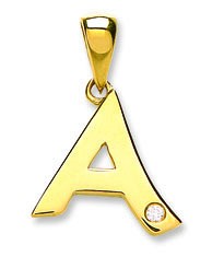 9 carat gold diamond initial pendant