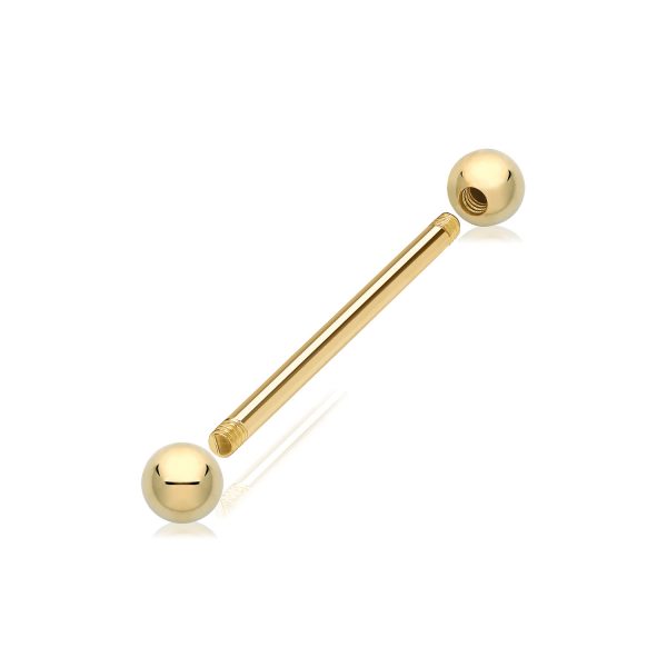 9 carat gold bar piercing