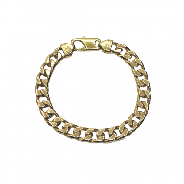 9 carat yellow gold curb bracelet