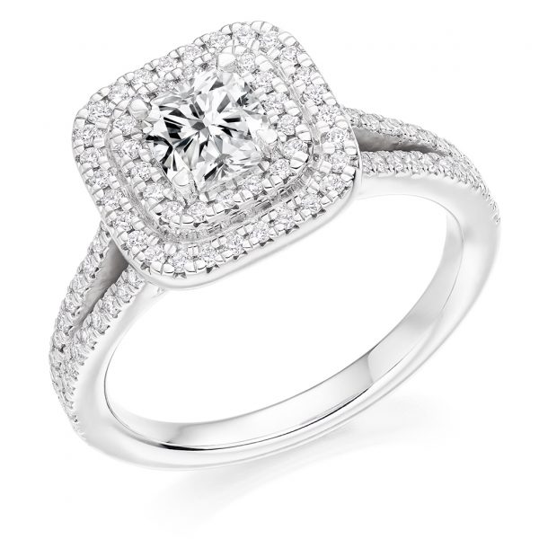 fancy exquisite cushion cut diamond ring