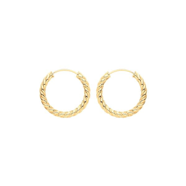 9 carat gold twisted sleeper earrings