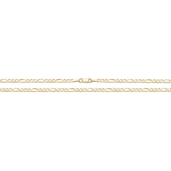 9 carat yellow gold figaro anklet