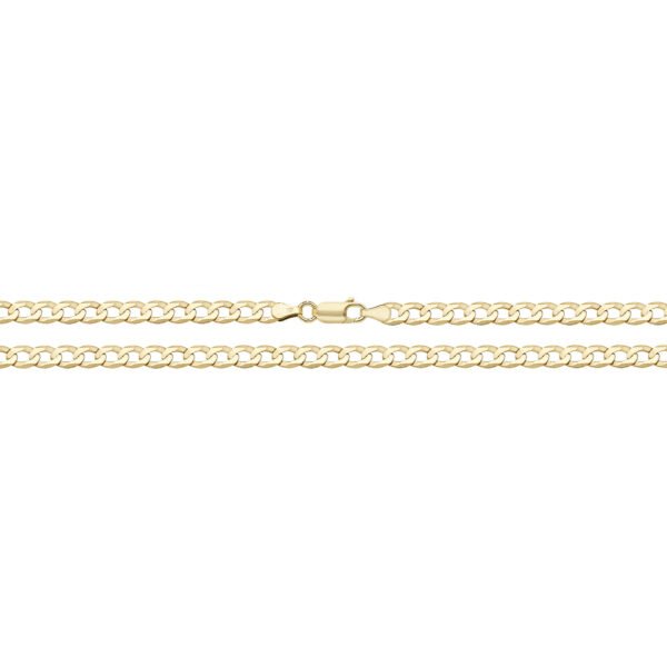 9 carat yellow gold curb anklet chain