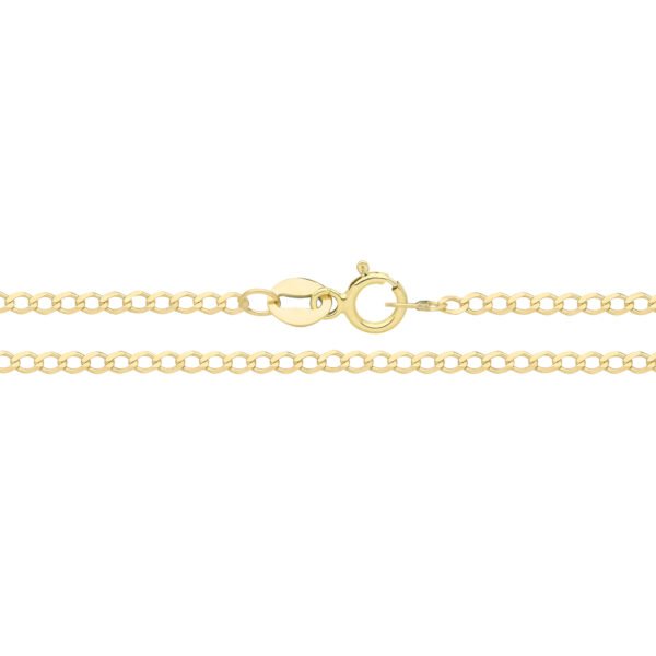 9 carat yellow gold curb chain anklet