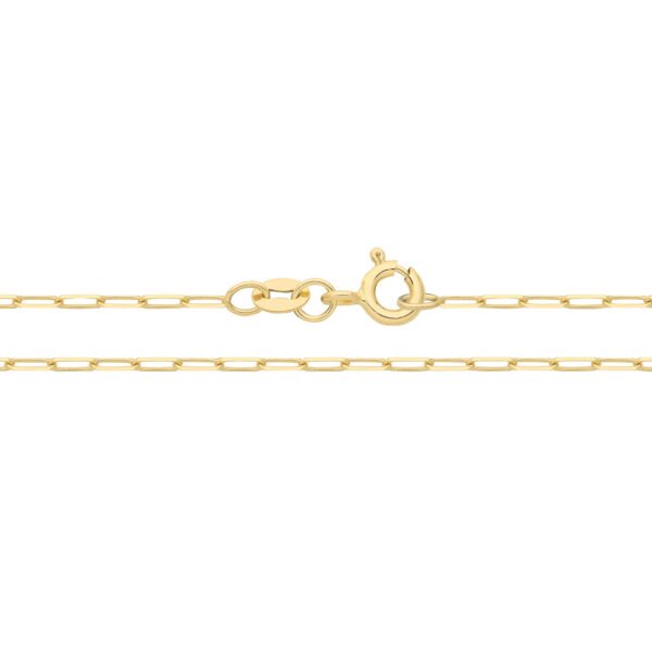 9 carat yellow gold paperclip chain anklet