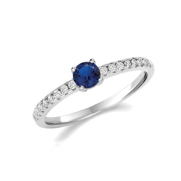 sterling silver blue and white cz ring