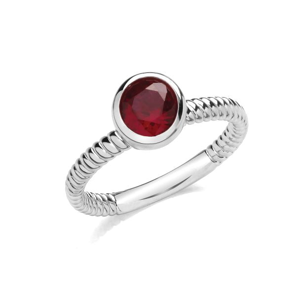 sterling silver red cz ring