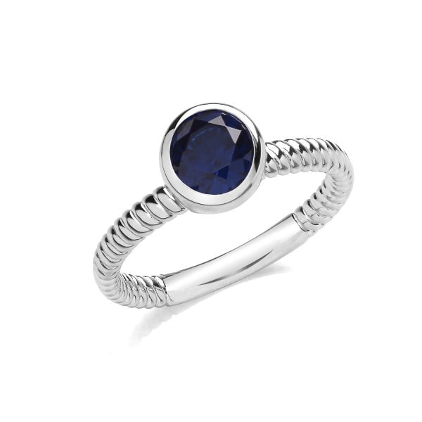 sterling silver blue cz ring