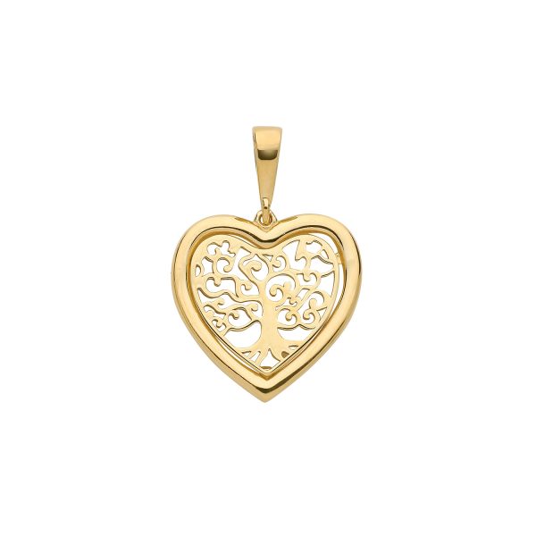 9 carat heart tree of life pendant