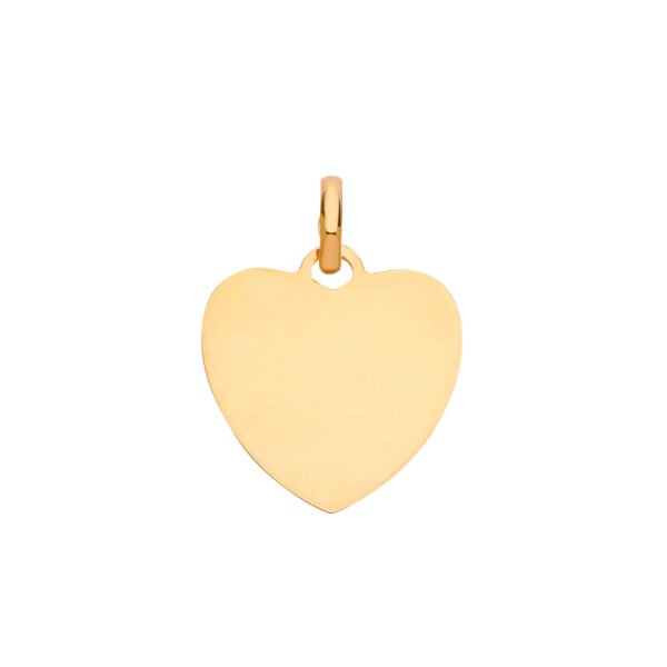 9 carat yellow gold heart shape disc pendant