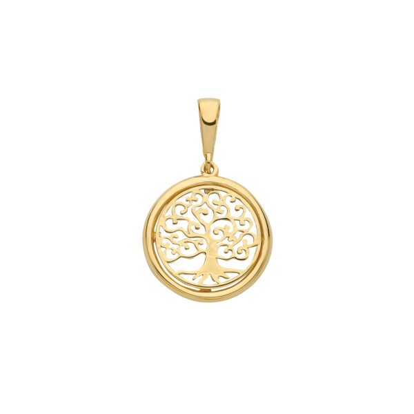 9ct yellow gold tree of life pendant