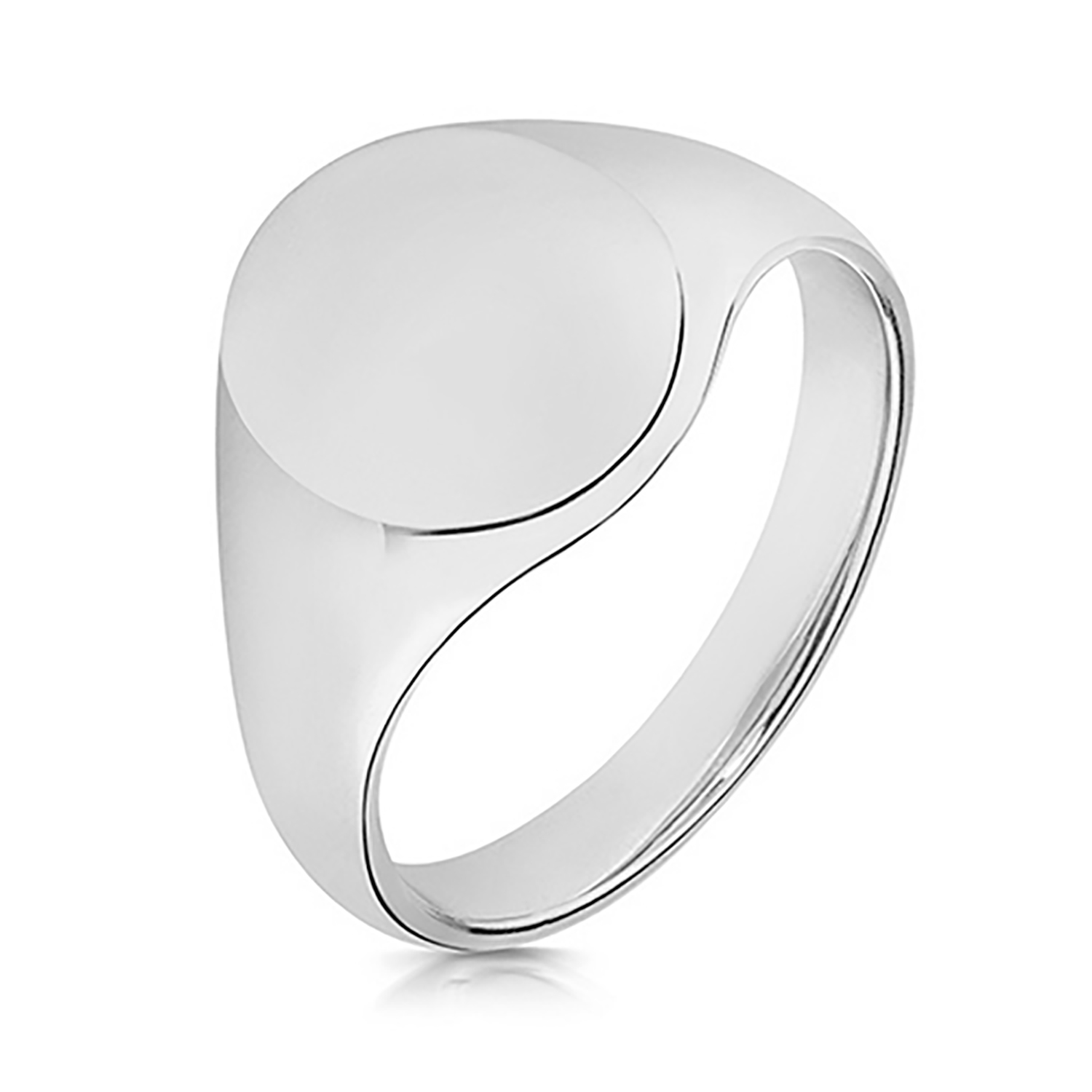Oval signet on sale ring silver