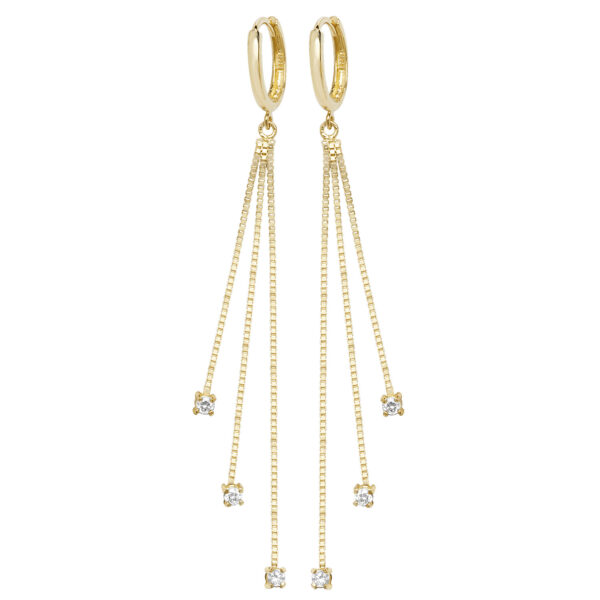 9 carat yellow gold three drop earrings