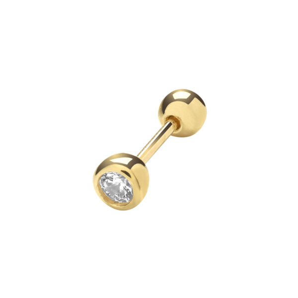 9ct gold round cz cartilage earring stud