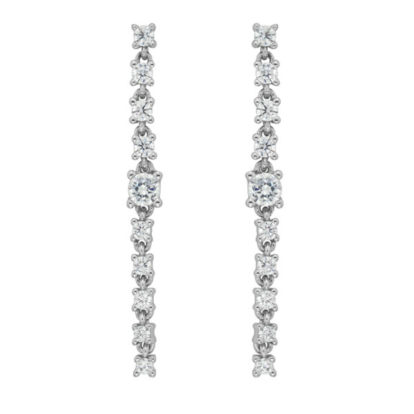 cz drop earrings in sterling silver