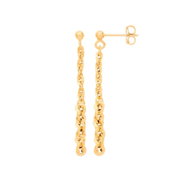 9 carat yellow gold drop earrings