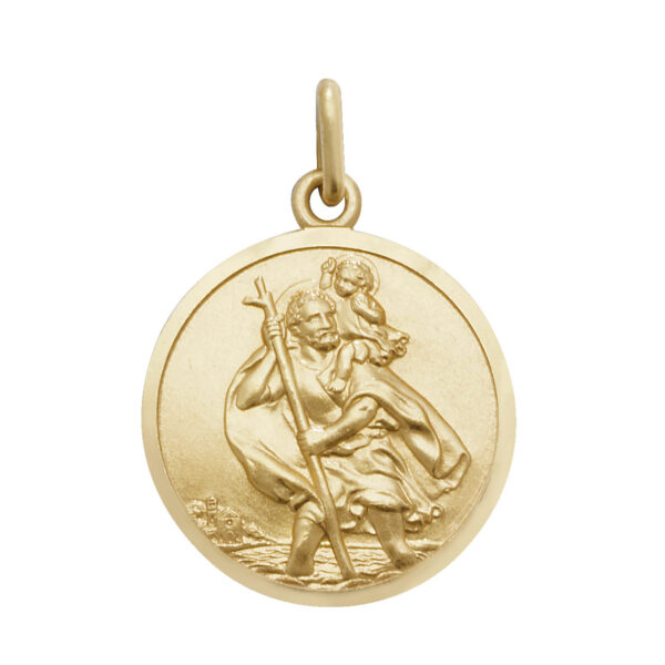 9 carat yellow gold st christopher 20mm