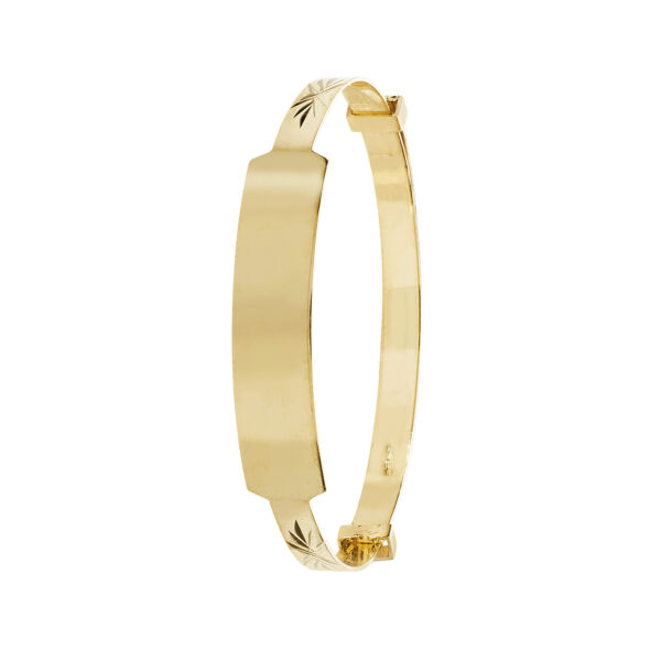 9 carat yellow gold identity baby bangle