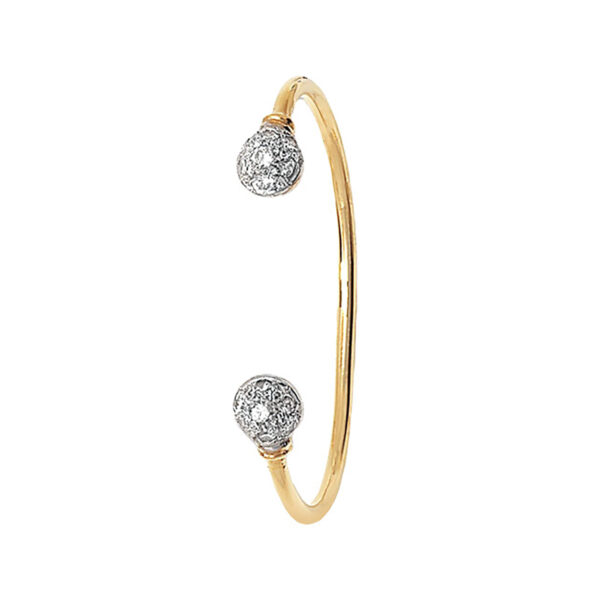 9 carat yellow gold cz torque baby bangle