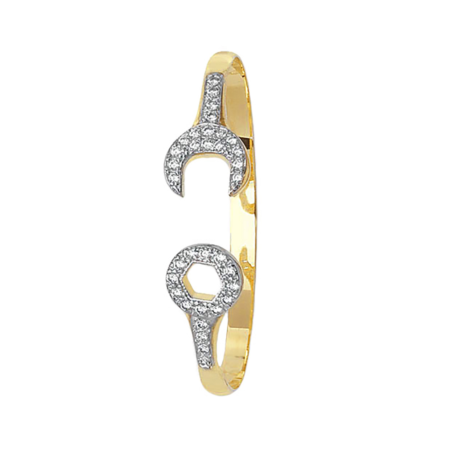 Gold CZ Spanner Baby Bangle Northumberland Goldsmiths