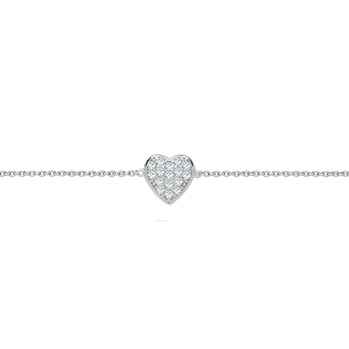 sterling silver cz heart bracelet