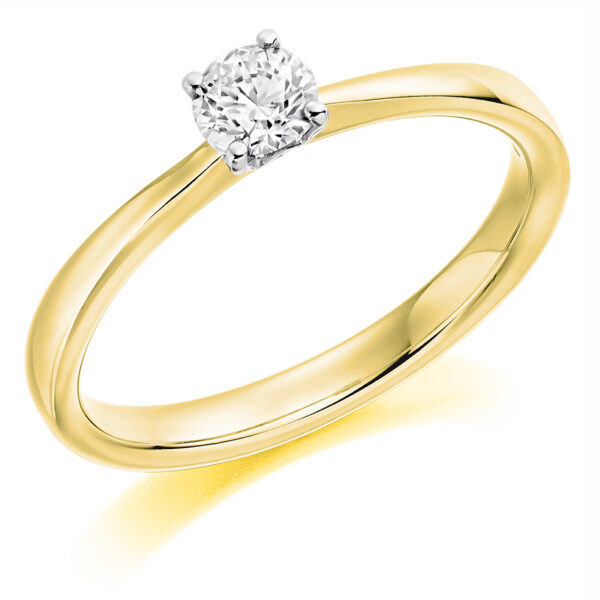 9 carat yellow gold diamond solitaire