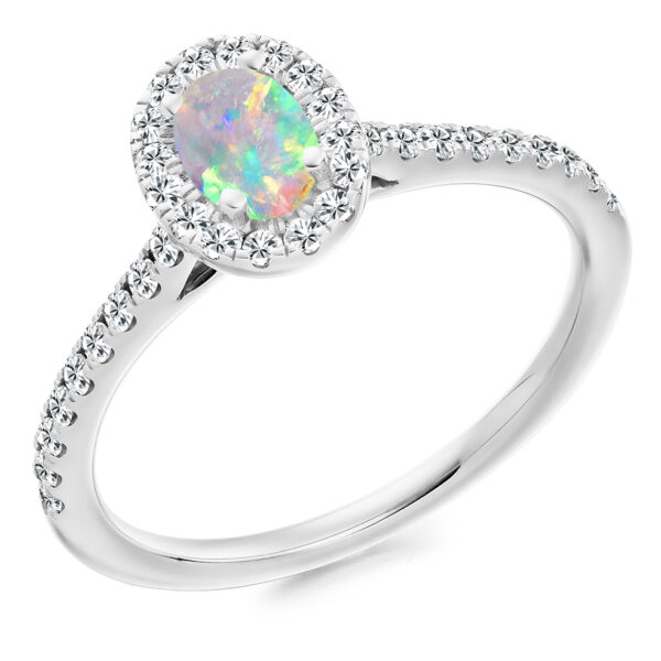 Diamond And Fire Opal Ring Northumberland Goldsmiths