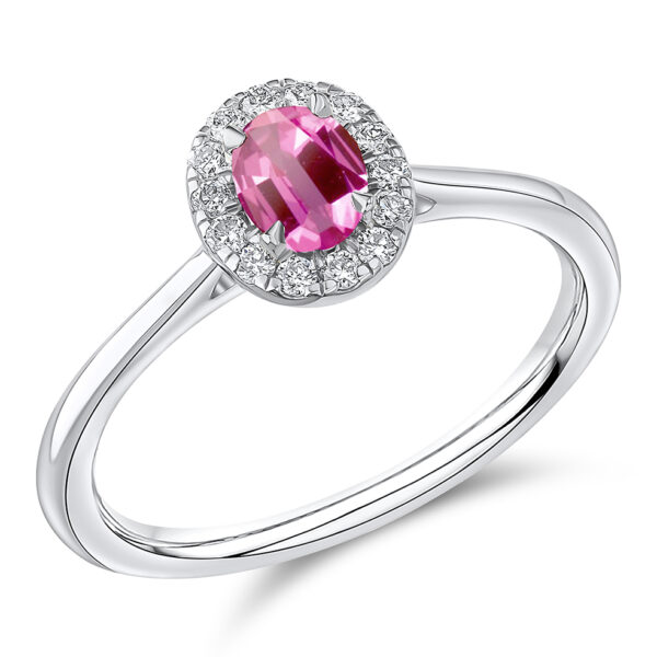 pink sapphire and diamond ring