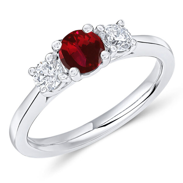 ruby and diamond trilogy ring